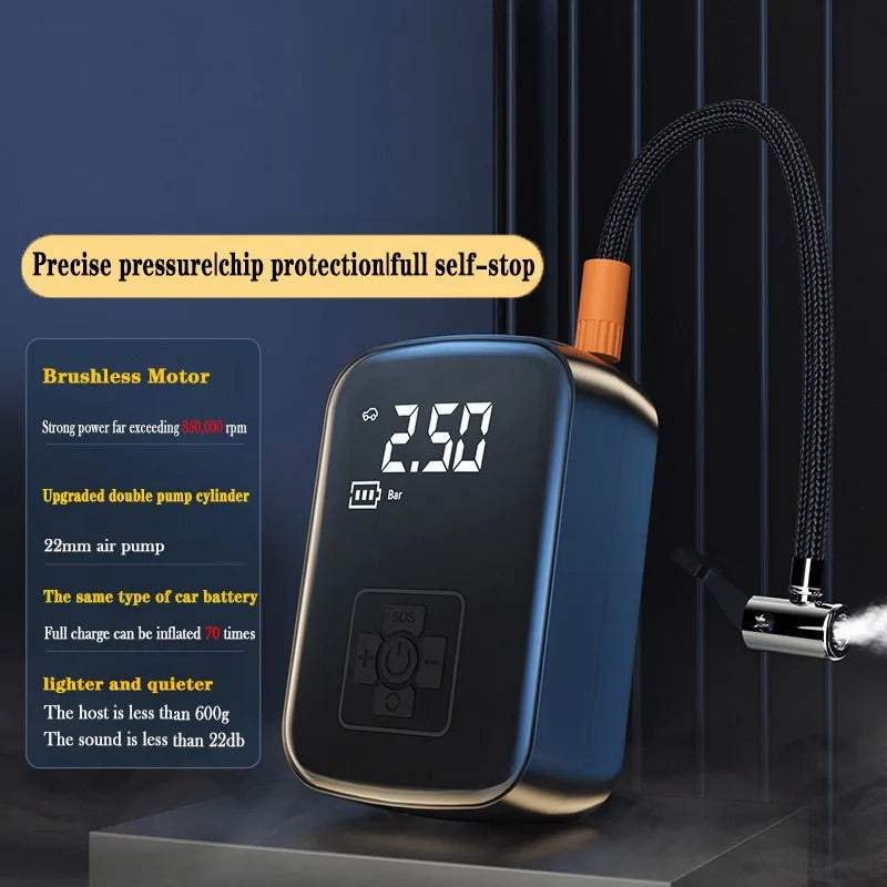 150PSI Wired/Wireless Portable Car Tire Inflator Air Compressor Pump for Motorcycle Boat Sports Balls