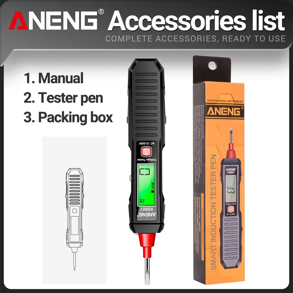 Non-Contact Voltage Tester NCV Pen Detector AC 12-300V Portable Electric Tool
