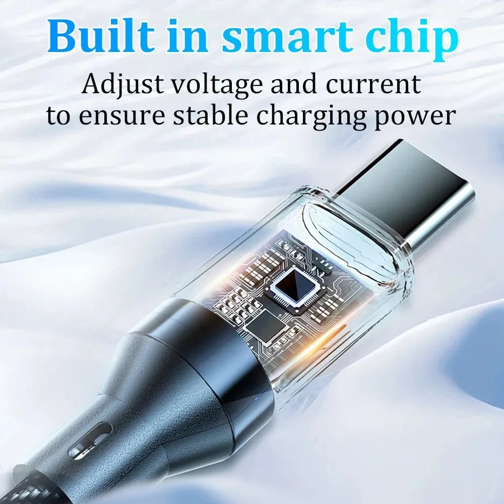 120W Type C to Type C Cable Phone Super Fast Charging Cable With LED Display USB To Type-C Data Cord For Xiaomi Samsung Huawei
