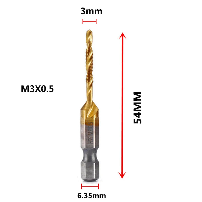 Multi functional HSS drilling tapping integrated spiral tap hand-held electric drill tap tool chamfer machine composite tap