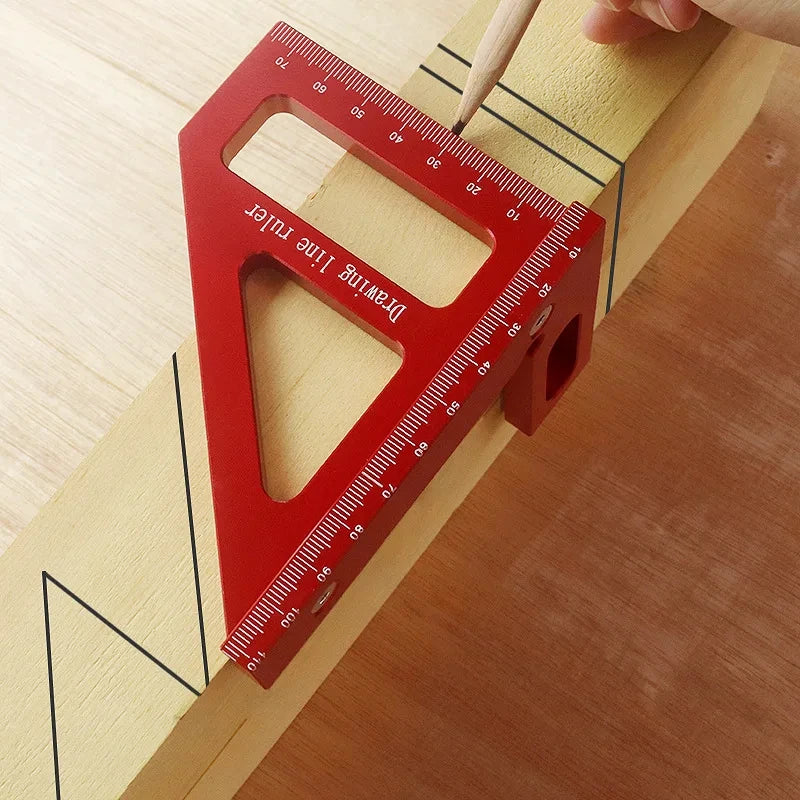 High Precision Aluminum Alloy Miter Square Protractor Triangle Ruler Woodworking Layout Measuring Tool for Carpenters Engineers