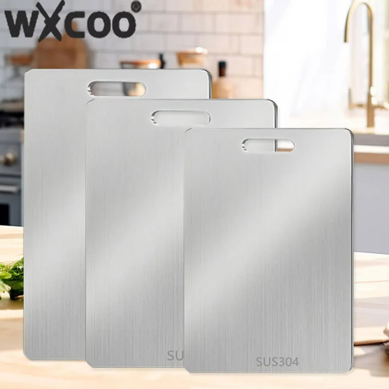 Double-Sided Stainless Steel Chopping Board Non-Stick Thickened Kitchen Cutting Board for Meat Fruit