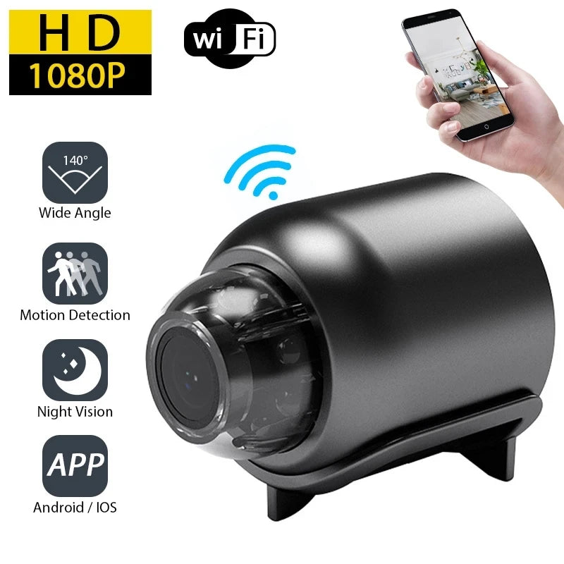 1080P WiFi Mini Wireless Night Vision Camera Remote for Home Kids Pet Monitoring