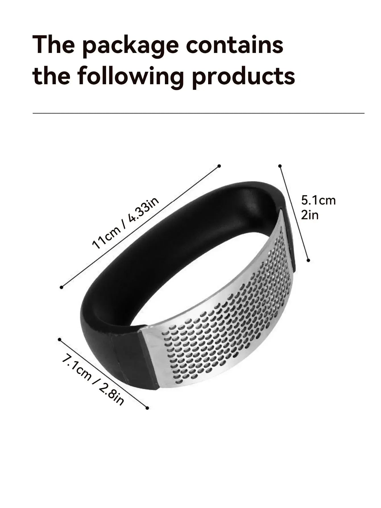 Stainless Steel Manual Garlic Press Mincer Crusher for Fruits Vegetables Kitchen Tool