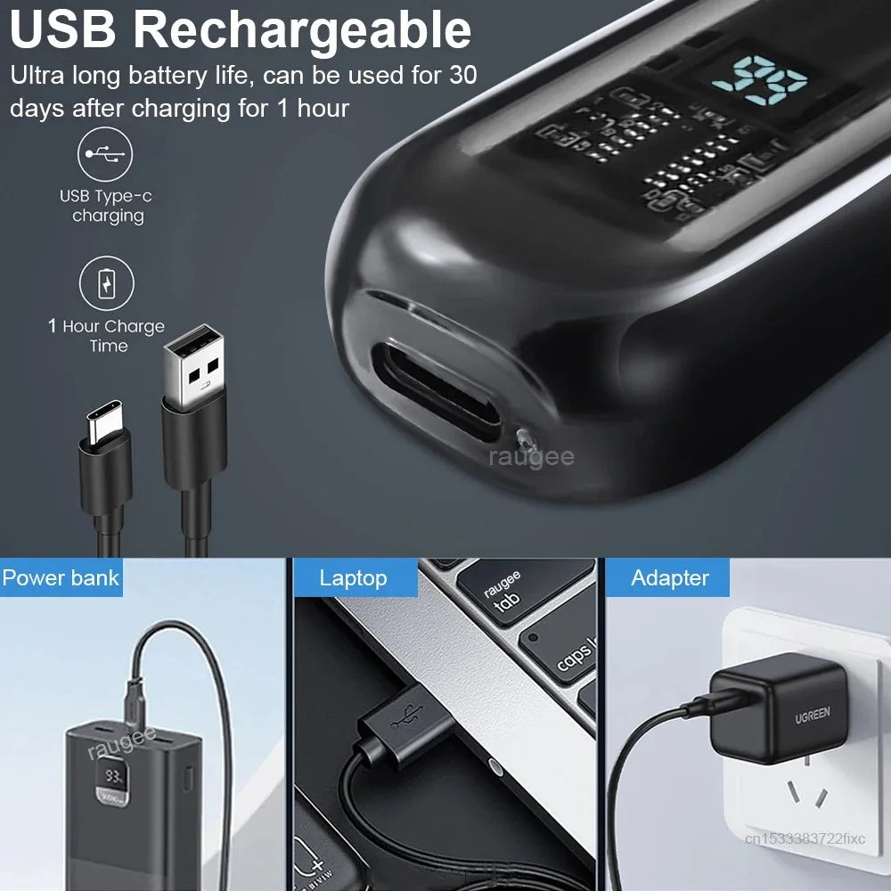 USB Rechargeable Nose Ear Hair Trimmer for Men Waterproof Painless Portable Groomer