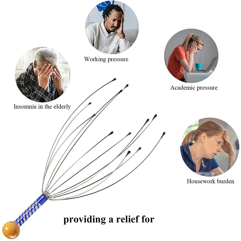 Octopus Scalp Massager Head Scratcher Tension Relief Relaxation Tool