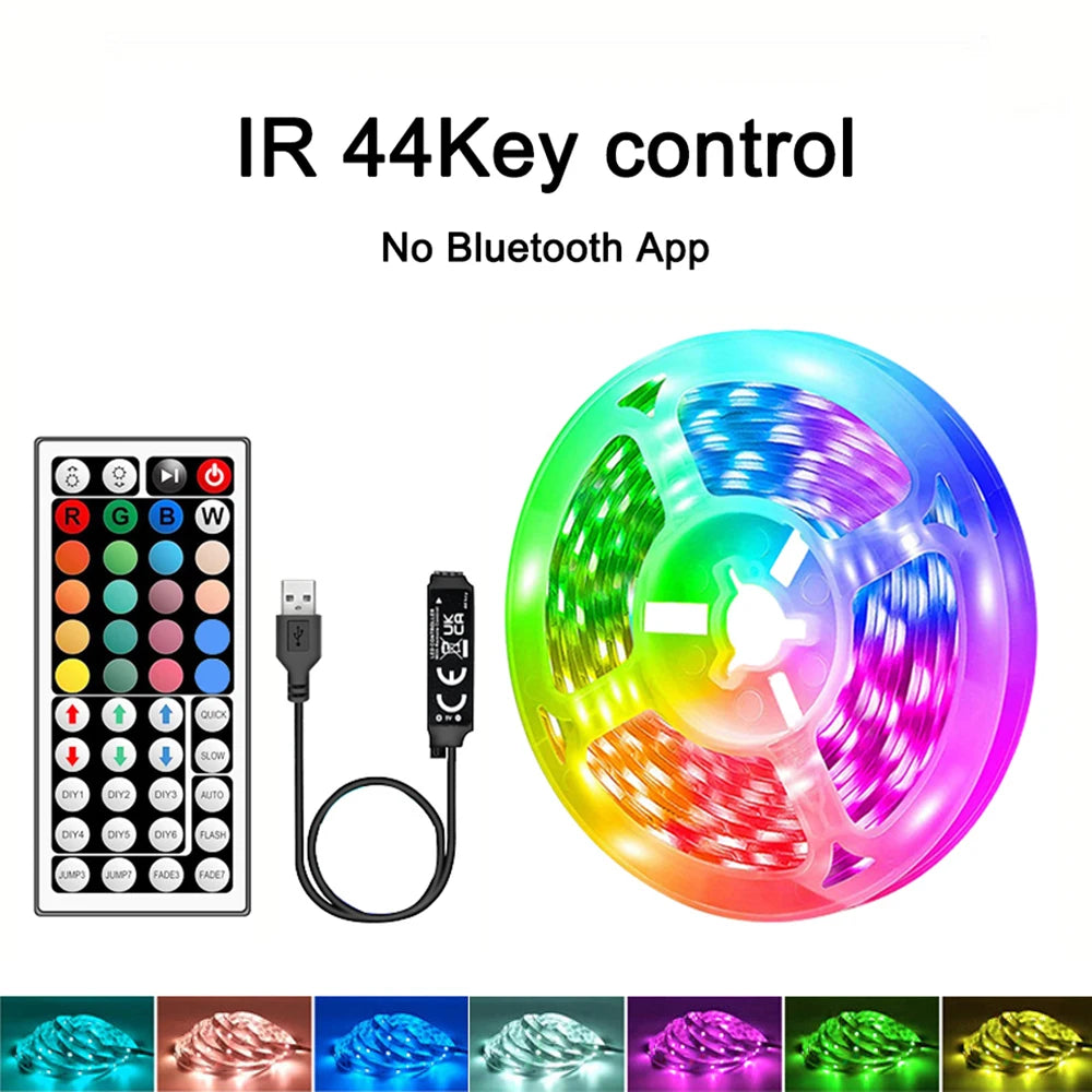 1 - 40M RGB LED Strip Lights Music Sync APP Control 44-Key Remote USB 5V Flexible Tape for Room TV Backlight
