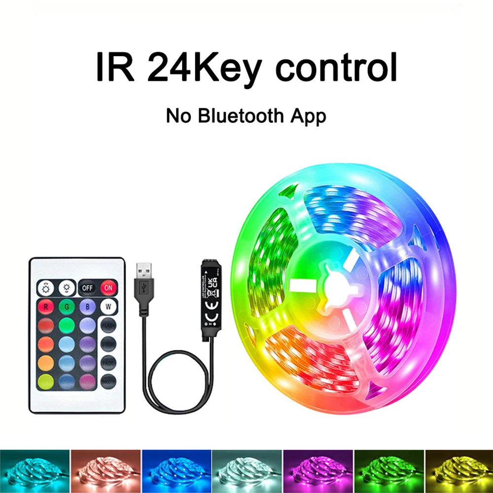 1 - 40M RGB LED Strip Lights Music Sync APP Control 44-Key Remote USB 5V Flexible Tape for Room TV Backlight
