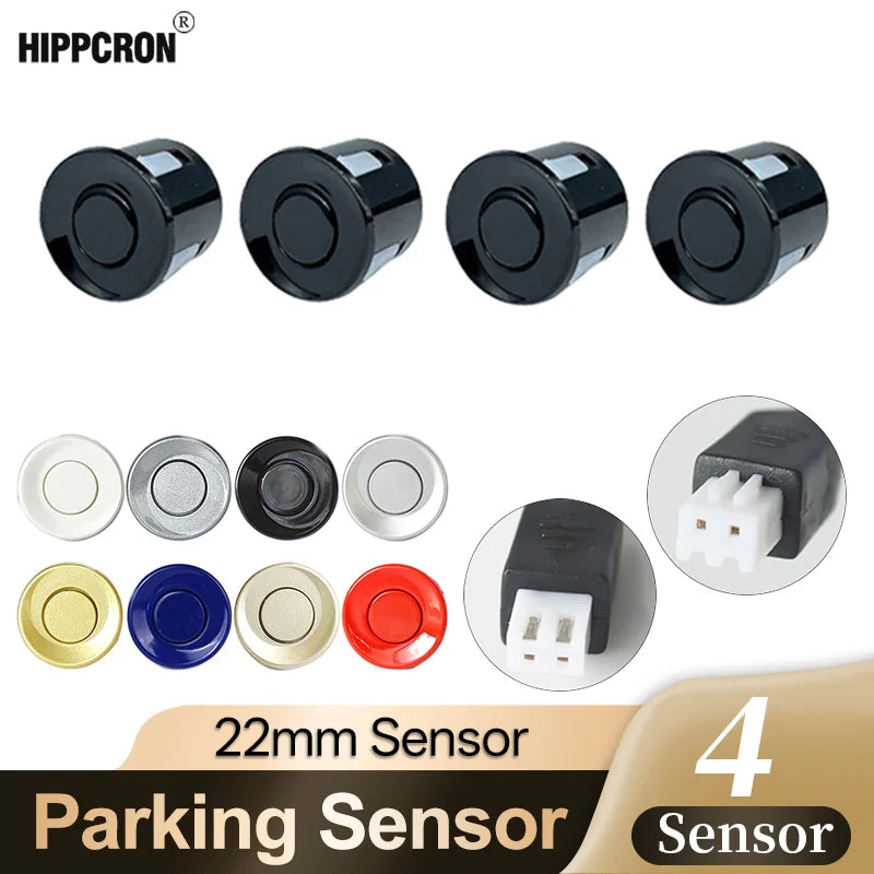Hippcron 4PCS 22mm Car Parking Sensors Backup Radar System Black Red Blue Gold Grey Silver Champagne Gold White Color Sensor