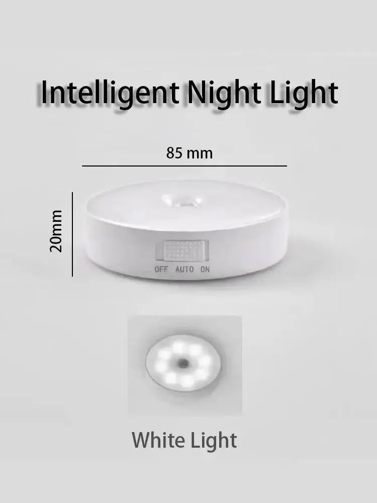 Smart Motion Sensor LED Night Light Magnetic Wireless Human Body PIR Detection Eye-Protecting Lamp