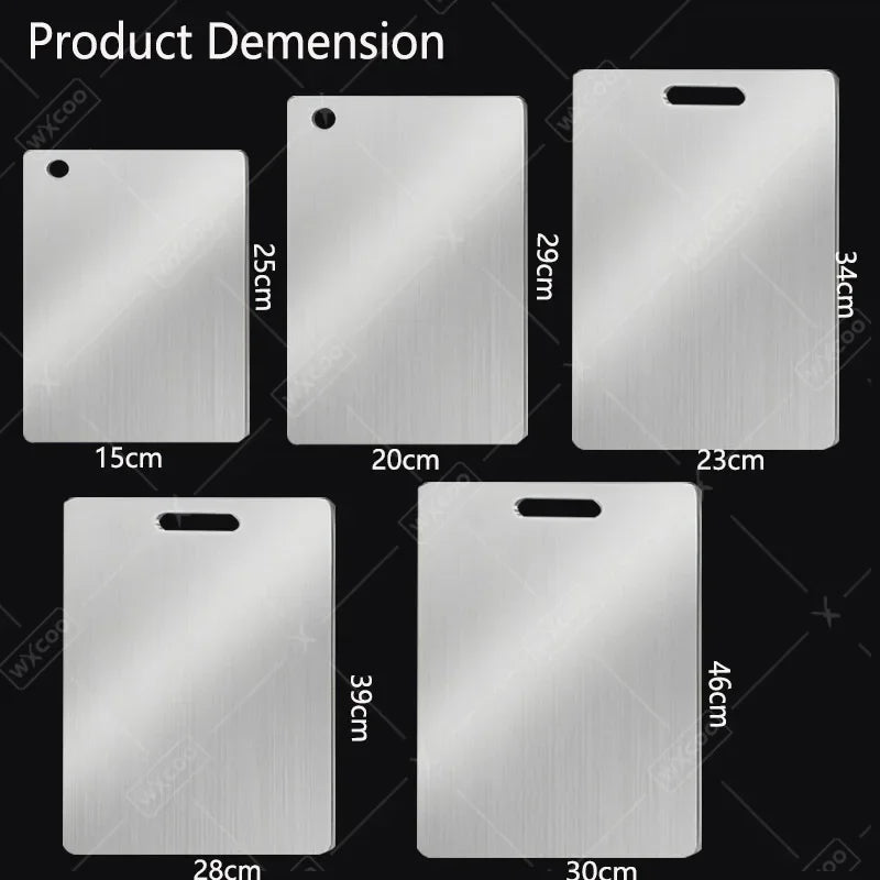 Double-Sided Stainless Steel Chopping Board Non-Stick Thickened Kitchen Cutting Board for Meat Fruit