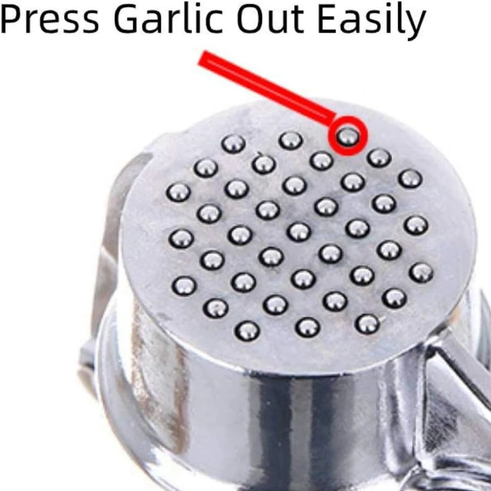 Stainless Steel Garlic Press Mincer with Peeler Cleaning Brush Ginger Tool Kitchen Gadget