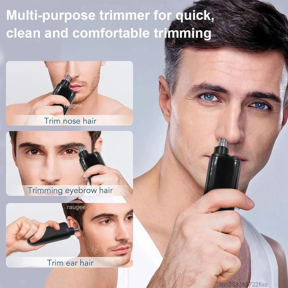 USB Rechargeable Nose Ear Hair Trimmer for Men Waterproof Painless Portable Groomer