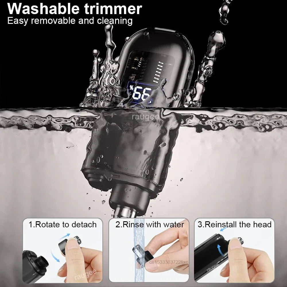 USB Rechargeable Nose Ear Hair Trimmer for Men Waterproof Painless Portable Groomer