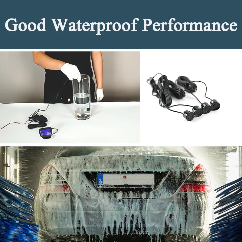 Hippcron 4PCS 22mm Car Parking Sensors Backup Radar System Black Red Blue Gold Grey Silver Champagne Gold White Color Sensor