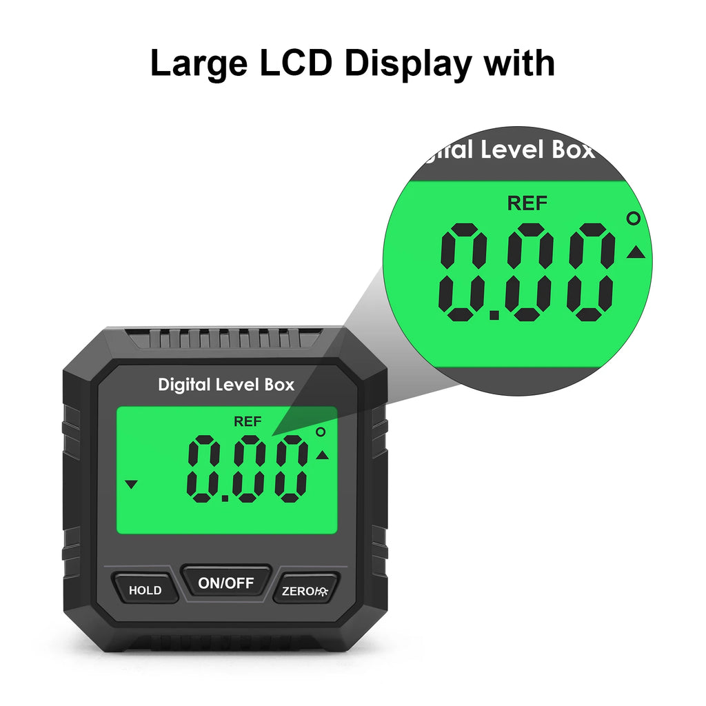 Digital Inclinometer Electronic Goniometer 360° Angle Meter Level Angle Gauge Bevel Protractor Slope Measure Magnetic Base
