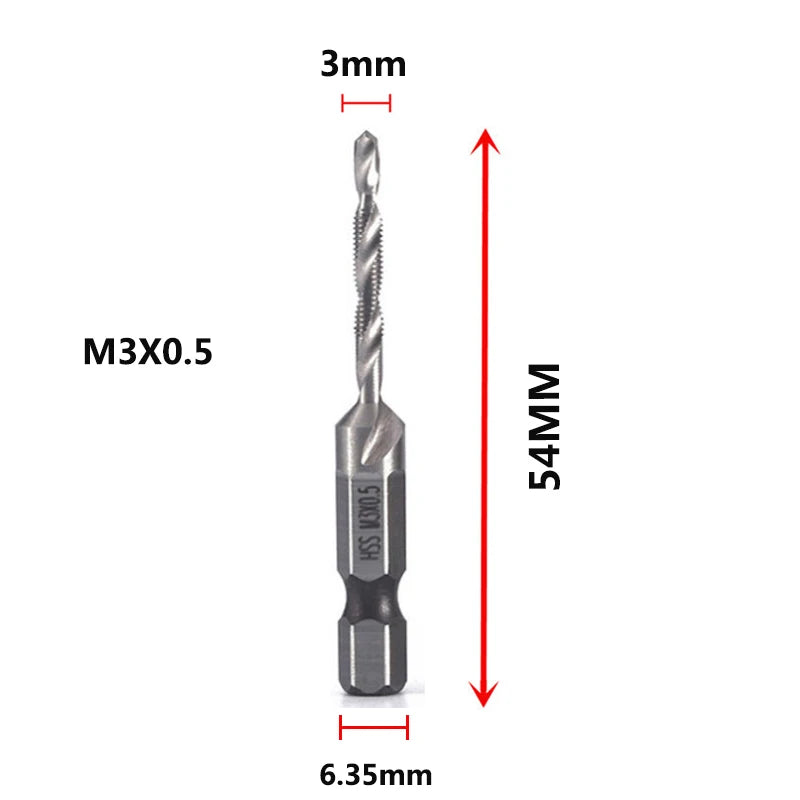 Multi functional HSS drilling tapping integrated spiral tap hand-held electric drill tap tool chamfer machine composite tap