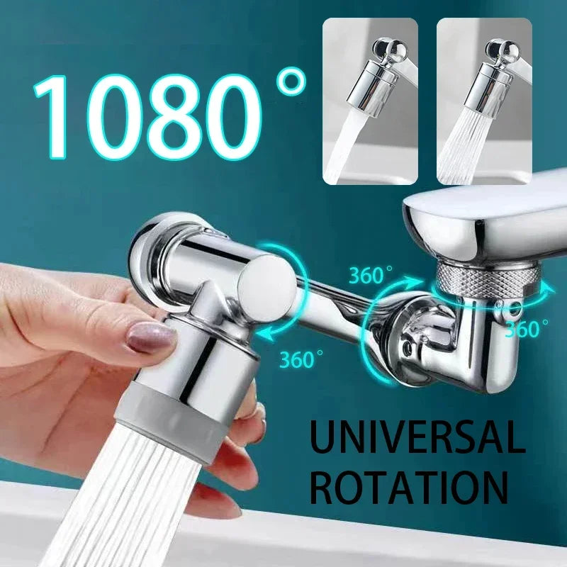 1080° Rotatable Faucet Sprayer Head with 2 Spray Modes Universal Bathroom Kitchen Tap Extension Adapter Aerator