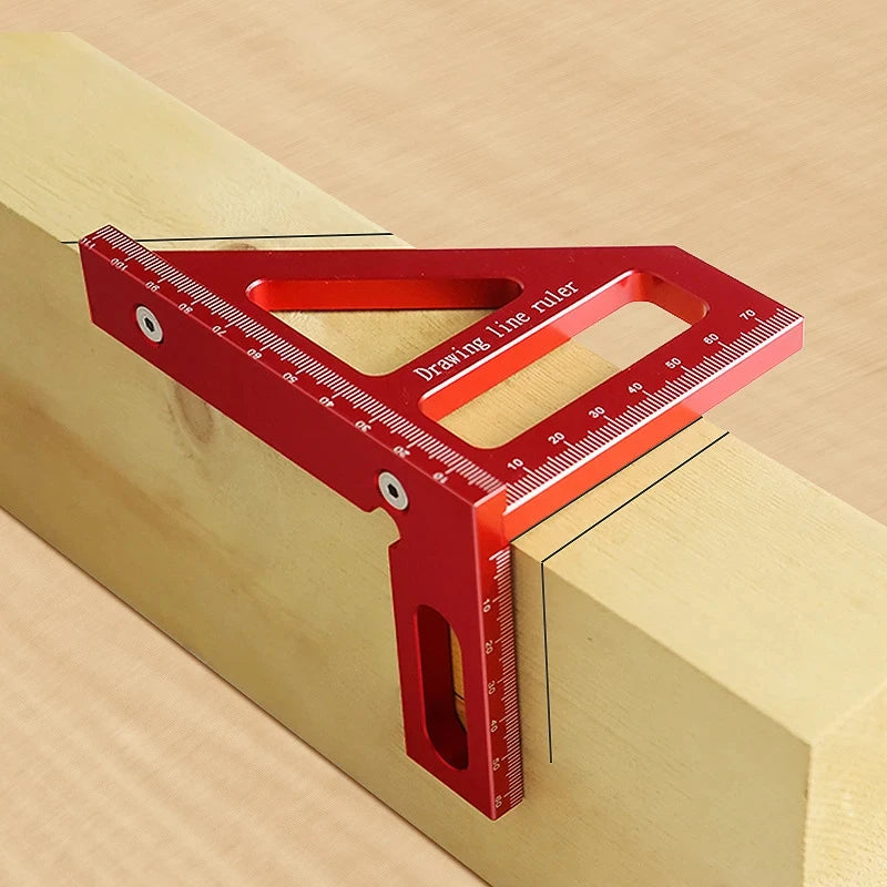 High Precision Aluminum Alloy Miter Square Protractor Triangle Ruler Woodworking Layout Measuring Tool for Carpenters Engineers