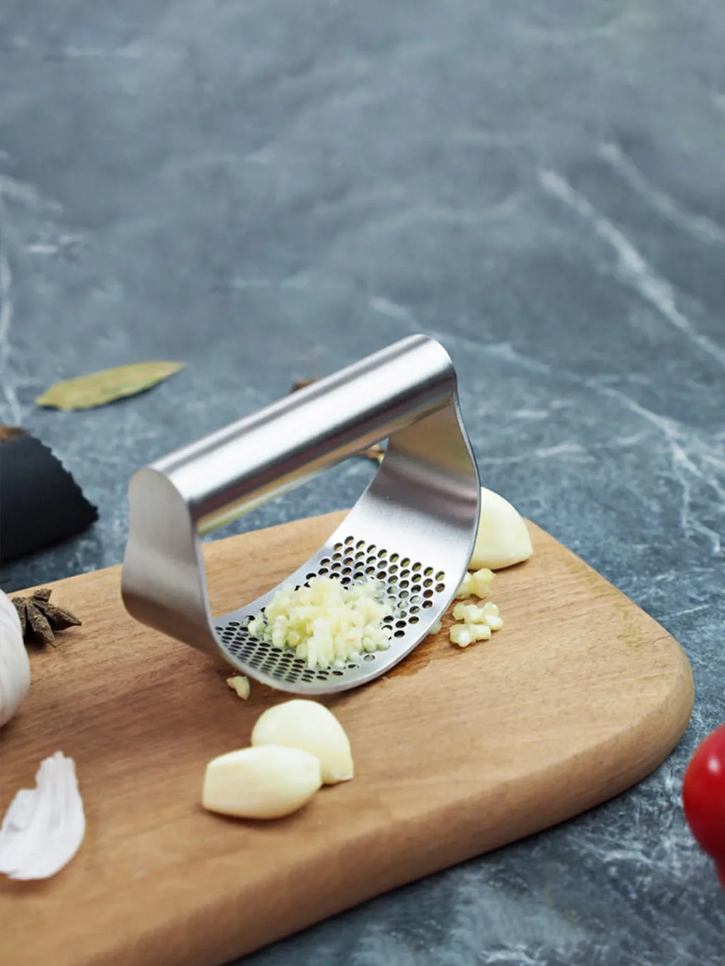 Stainless Steel Manual Garlic Press Mincer Crusher for Fruits Vegetables Kitchen Tool