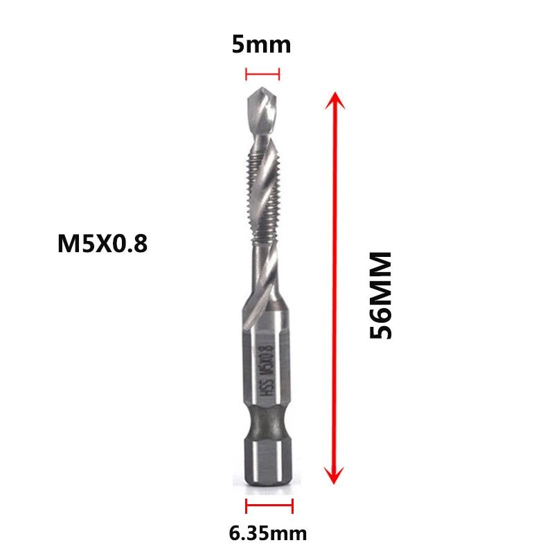 Multi functional HSS drilling tapping integrated spiral tap hand-held electric drill tap tool chamfer machine composite tap