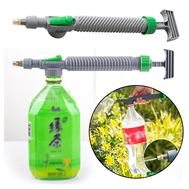 Adjustable High Pressure Manual Garden Sprayer Air Pump Nozzle for Drink Bottles Watering Tool