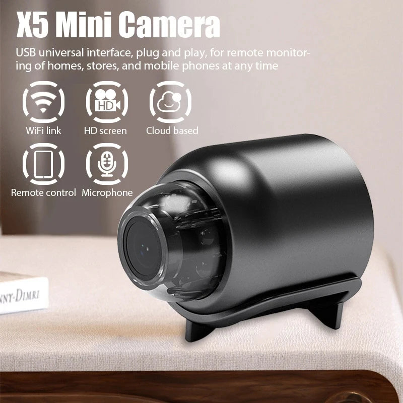 1080P WiFi Mini Wireless Night Vision Camera Remote for Home Kids Pet Monitoring