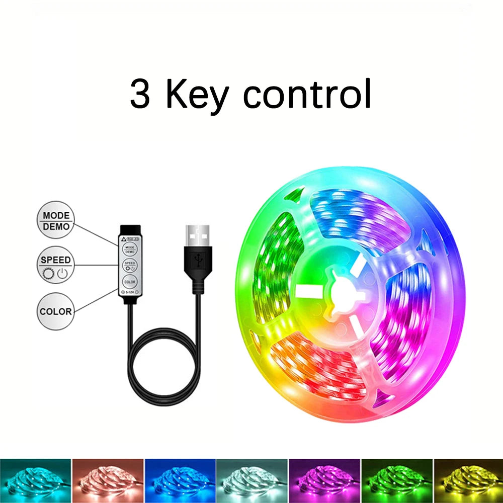 1 - 40M RGB LED Strip Lights Music Sync APP Control 44-Key Remote USB 5V Flexible Tape for Room TV Backlight