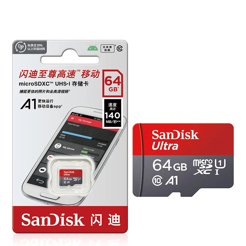 High Speed Micro SD Card 16GB 32GB 64GB 128GB Class 10 UHS-I A1 TF Card 100MB/s with Adapter for Phone PC Smartphone Camera
