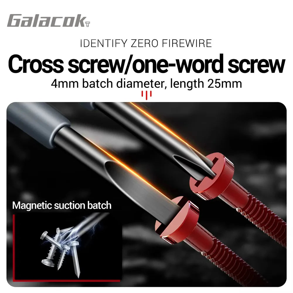 Multifunctional Non-Contact AC Voltage Tester Pen Screwdriver 70-600V with LED Lights