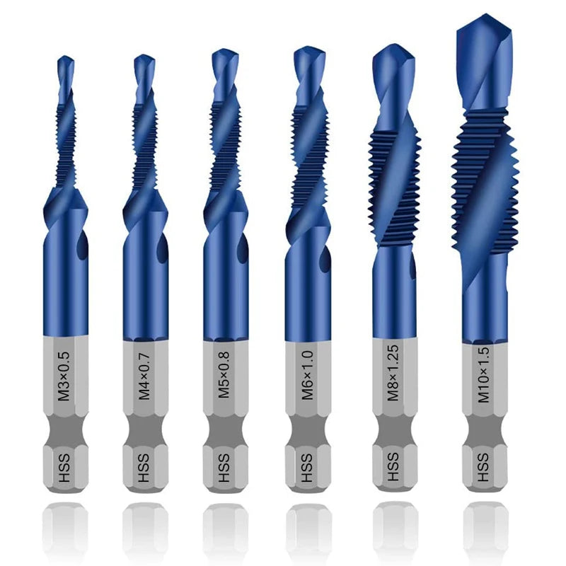 Multi functional HSS drilling tapping integrated spiral tap hand-held electric drill tap tool chamfer machine composite tap