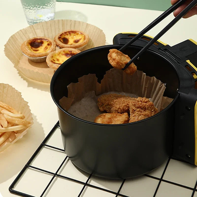 100 Pack Square Air Fryer Liners - Oil-Proof Disposable Non-Stick Parchment Paper Pads for Baking