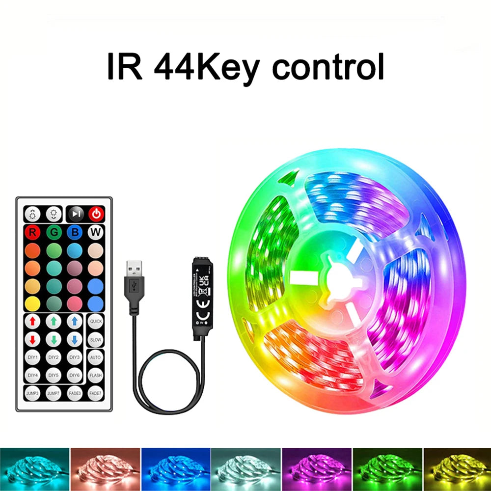 1 - 40M RGB LED Strip Lights Music Sync APP Control 44-Key Remote USB 5V Flexible Tape for Room TV Backlight