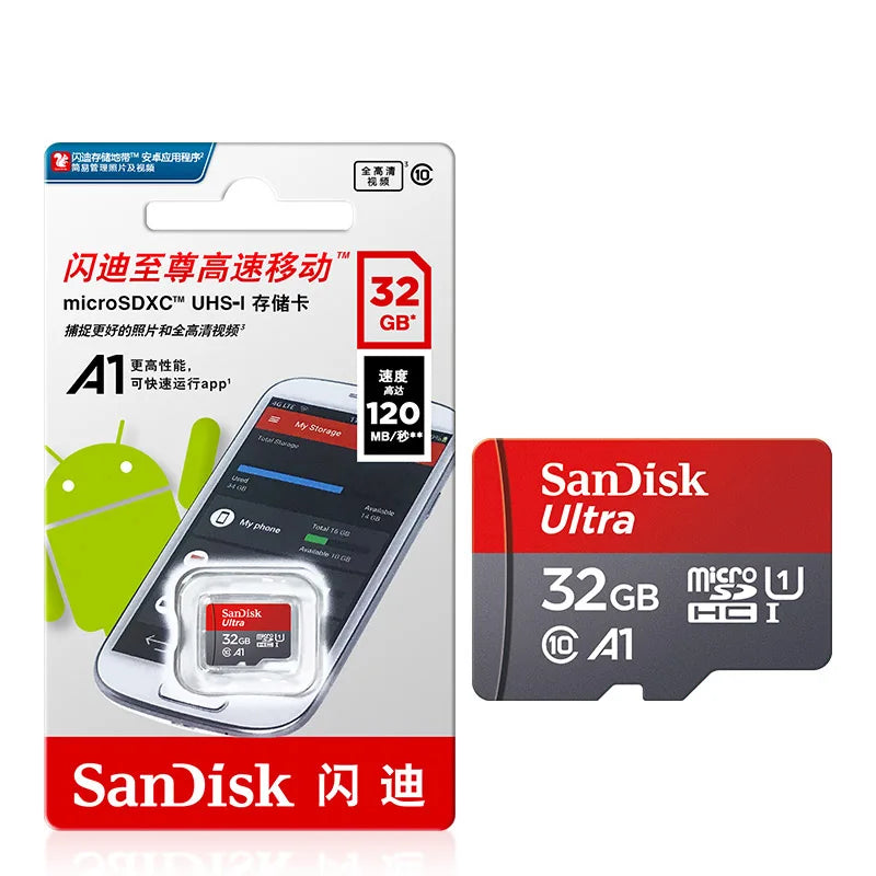 High Speed Micro SD Card 16GB 32GB 64GB 128GB Class 10 UHS-I A1 TF Card 100MB/s with Adapter for Phone PC Smartphone Camera