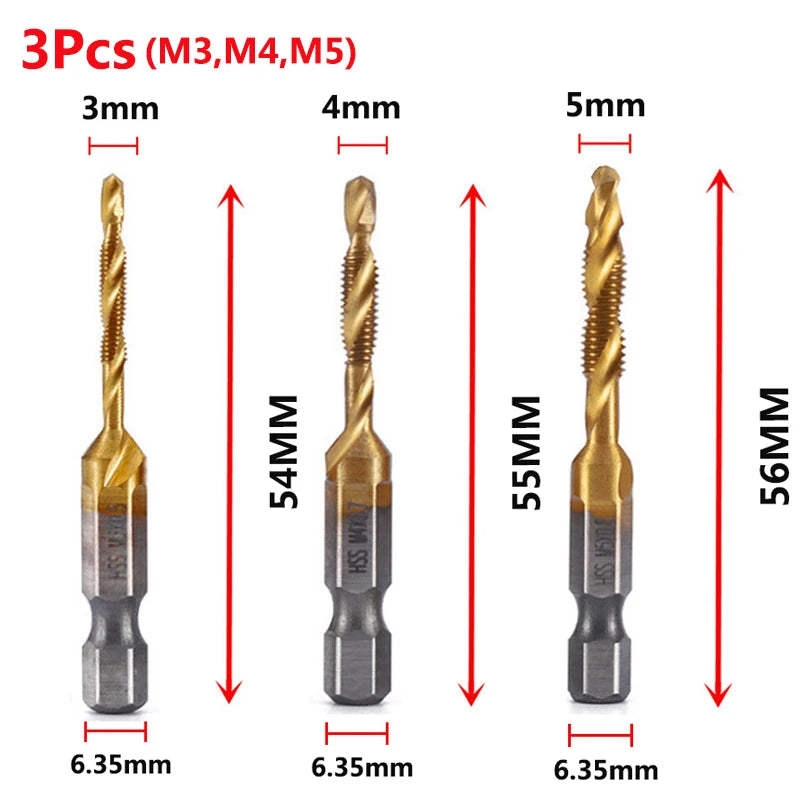 Multi functional HSS drilling tapping integrated spiral tap hand-held electric drill tap tool chamfer machine composite tap
