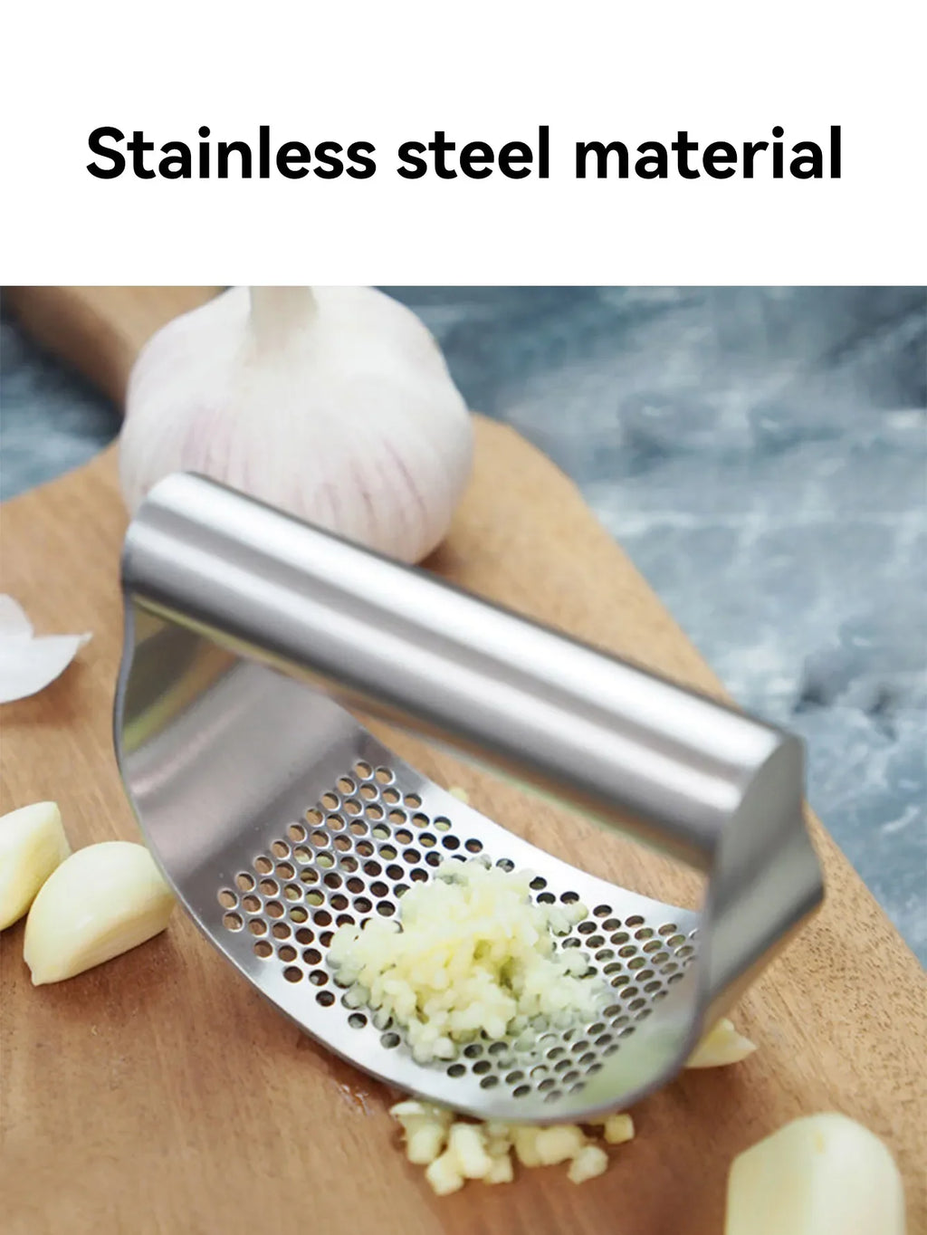Stainless Steel Manual Garlic Press Mincer Crusher for Fruits Vegetables Kitchen Tool