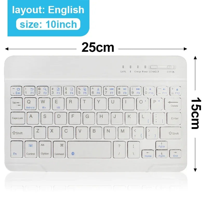 Bluetooth Keyboard for iPad Pro, Air, Mini & 10th Gen - Compatible with Samsung Galaxy Tab & Xiaomi Tablets