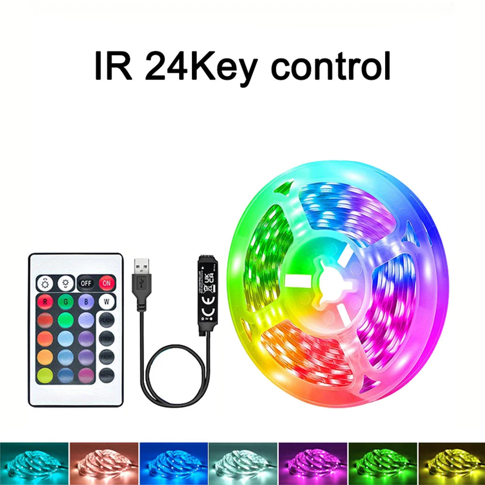 1 - 40M RGB LED Strip Lights Music Sync APP Control 44-Key Remote USB 5V Flexible Tape for Room TV Backlight