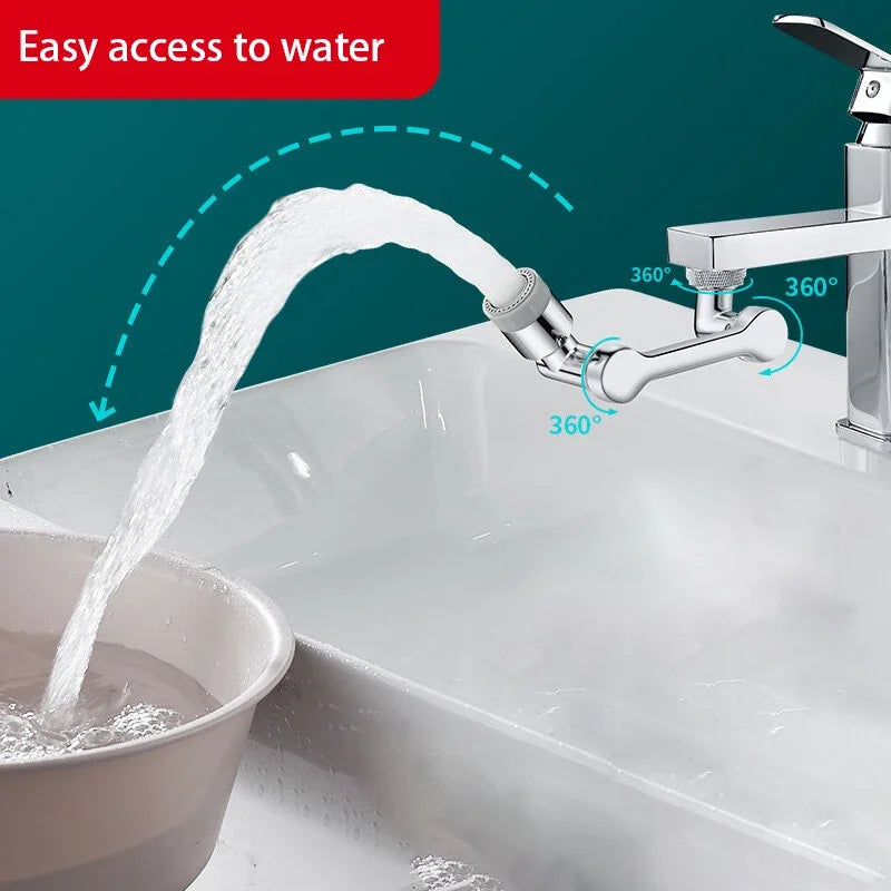 1080° Rotatable Faucet Sprayer Head with 2 Spray Modes Universal Bathroom Kitchen Tap Extension Adapter Aerator